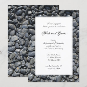 Invitación de la fiesta de compromiso de guijarros