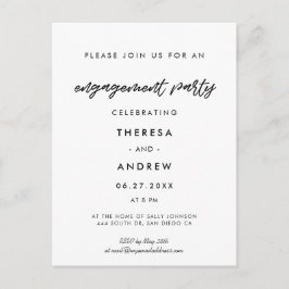 Invitación de la fiesta de compromiso de la tipogr