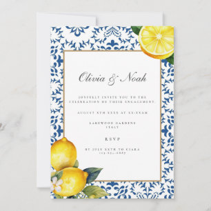 Invitación de la fiesta de compromiso de limón med