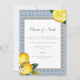 Invitación de la fiesta de compromiso de limón med