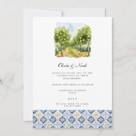 Invitación de la fiesta de compromiso de limón med