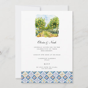 Invitación de la fiesta de compromiso de limón med