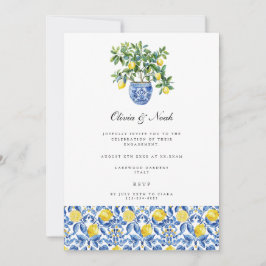 Invitación de la fiesta de compromiso de limón med