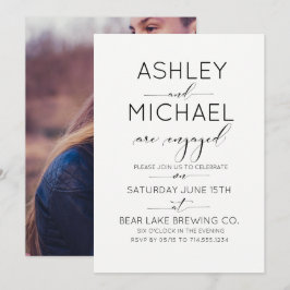 Invitación de la fiesta de compromiso de tipografí