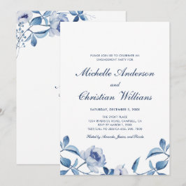 Invitación de la fiesta de compromiso floral de co