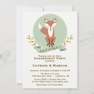 Invitación de la fiesta de compromiso floral de Fo