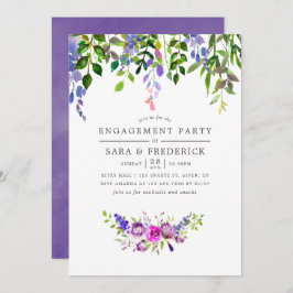 Invitación de la fiesta de compromiso floral ultra