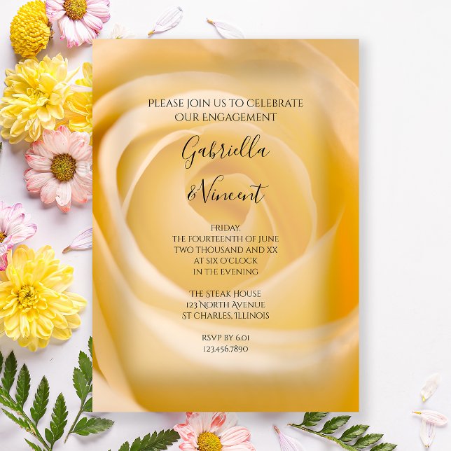 Invitación de la fiesta de compromiso floral White (Subido por el creador)