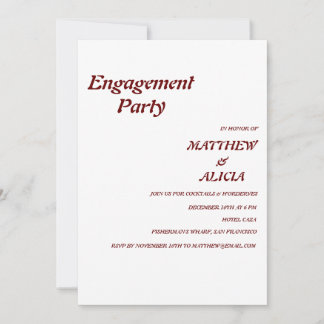 Invitación de la fiesta de compromiso retro elegan
