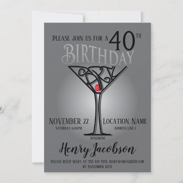 Invitación de la fiesta de cumpleaños (Anverso)