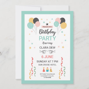 Invitación de la fiesta de cumpleaños