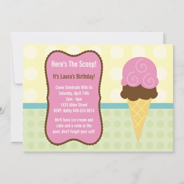 Invitación de la fiesta de cumpleaños (Anverso)