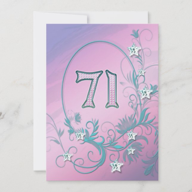 Invitación de la fiesta de cumpleaños 71 años (Anverso)