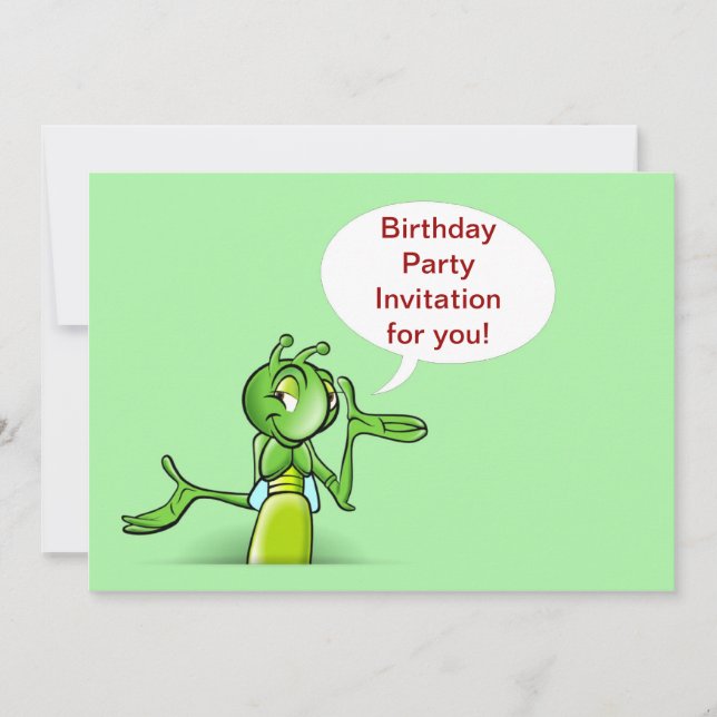 Invitación de la fiesta de cumpleaños con el (Anverso)