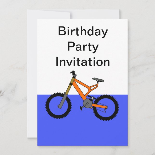 Invitación de la fiesta de cumpleaños con la bici (Anverso)