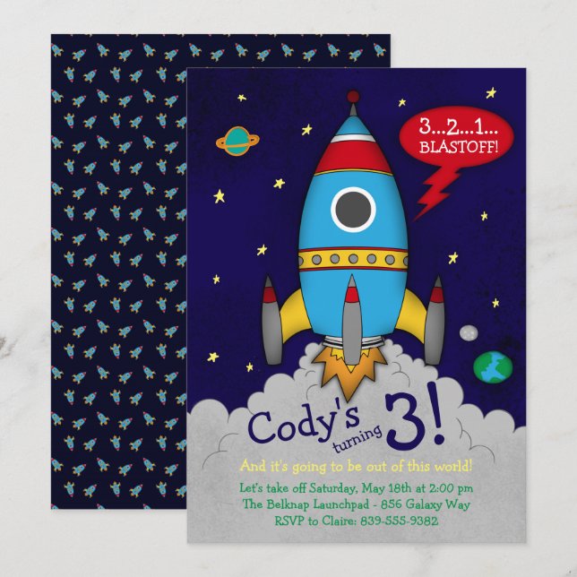 Invitación de la fiesta de cumpleaños de (Anverso / Reverso)