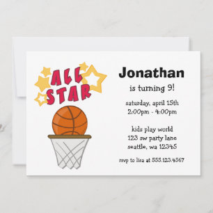 Invitación de la fiesta de cumpleaños de All Star