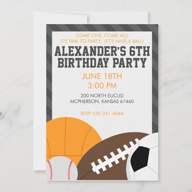 Invitación de la fiesta de cumpleaños de All Star (Anverso)