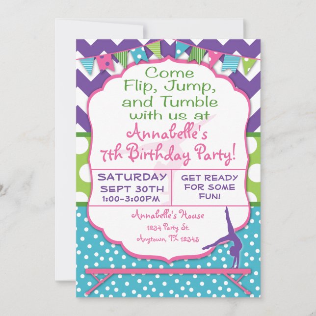 Invitación de la fiesta de cumpleaños de la (Anverso)