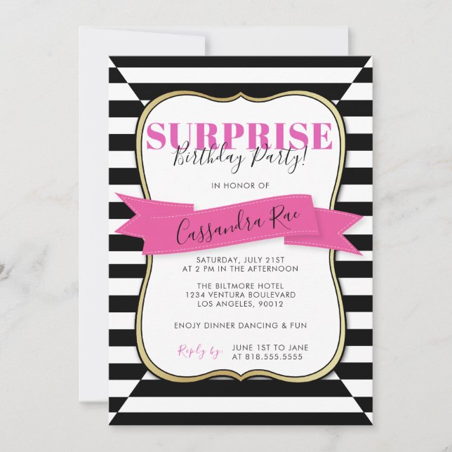 Invitación de la fiesta de cumpleaños de la (Anverso)