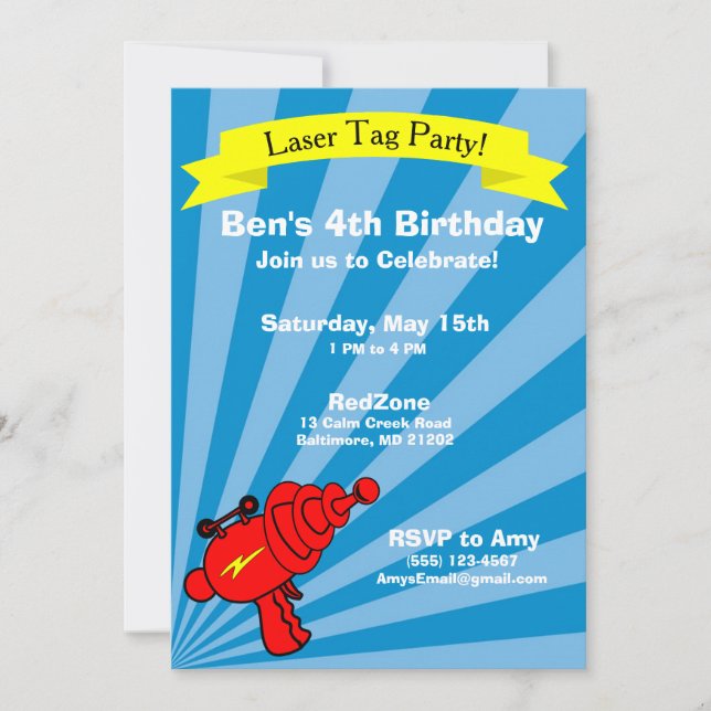 Invitación de la fiesta de cumpleaños de la (Anverso)