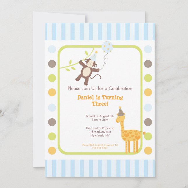 Invitación de la fiesta de cumpleaños de la (Anverso)