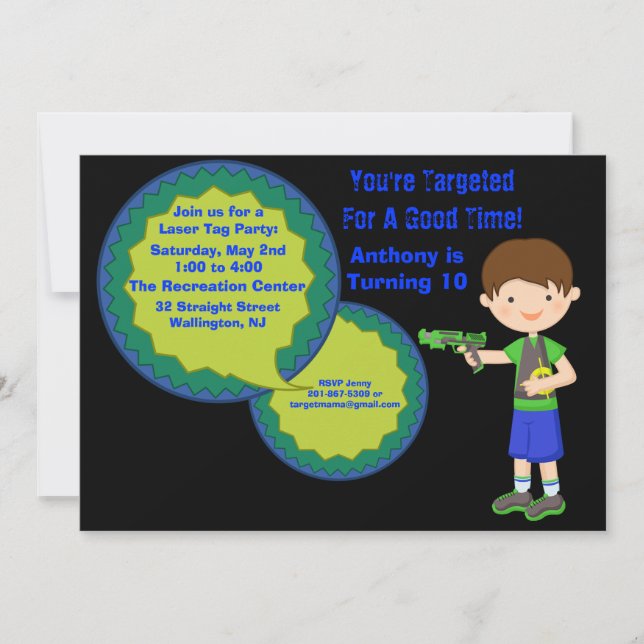 Invitación de la fiesta de cumpleaños de la (Anverso)