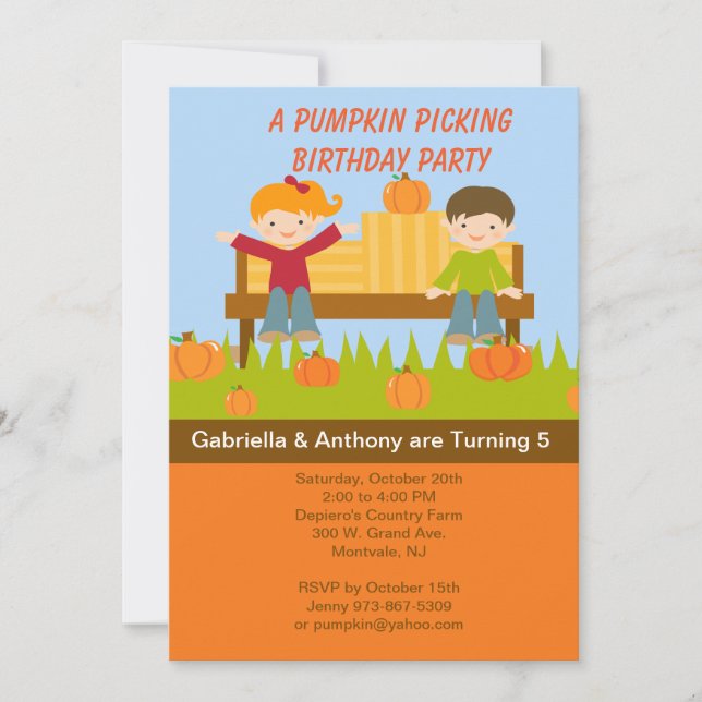 Invitación de la fiesta de cumpleaños de la (Anverso)