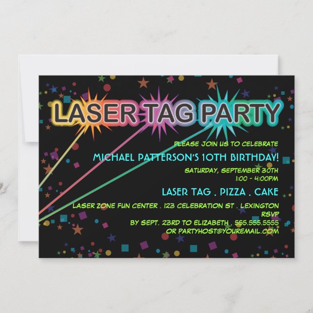 Invitación de la fiesta de cumpleaños de la (Anverso)