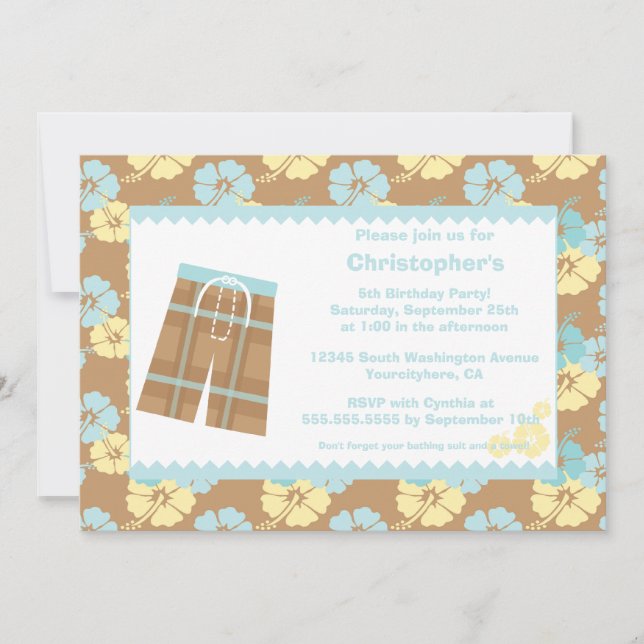 Invitación de la fiesta de cumpleaños de la (Anverso)