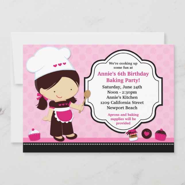 Invitación de la fiesta de cumpleaños de la (Anverso)