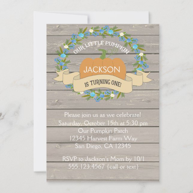 Invitación de la fiesta de cumpleaños de la (Anverso)