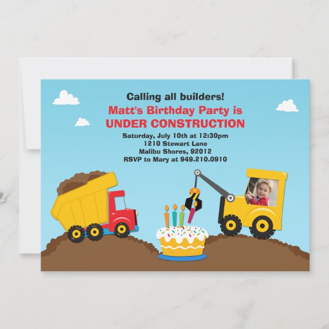 Invitación de la fiesta de cumpleaños de la (Anverso)