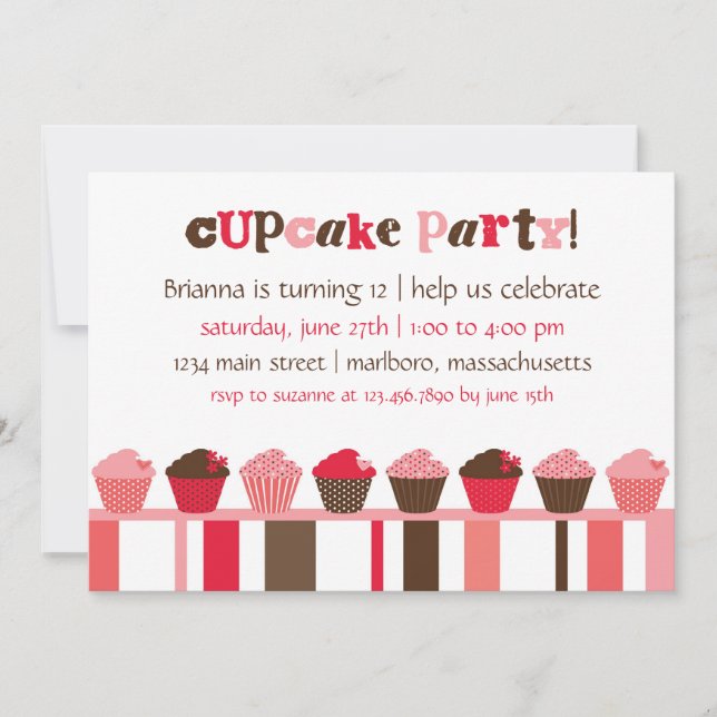 Invitación de la fiesta de cumpleaños de la (Anverso)