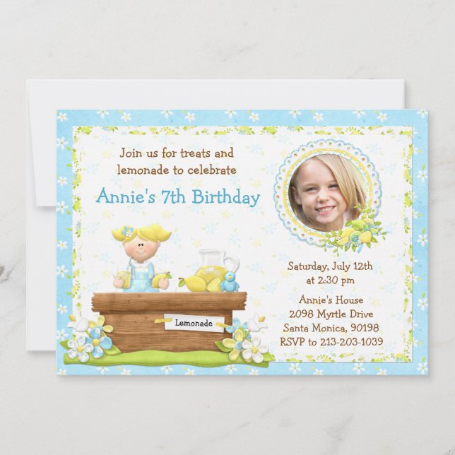 Invitación de la fiesta de cumpleaños de la (Anverso)