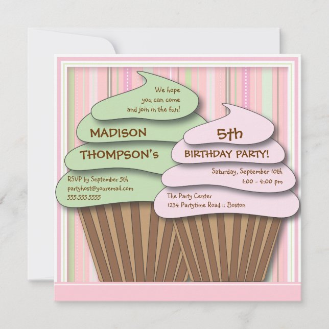 Invitación de la fiesta de cumpleaños de la (Anverso)
