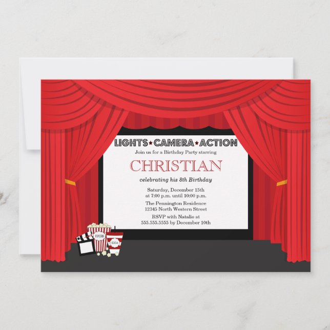 Invitación de la fiesta de cumpleaños de la (Anverso)