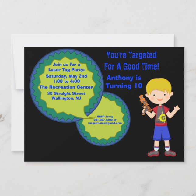 Invitación de la fiesta de cumpleaños de la (Anverso)