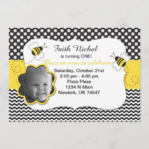 Invitación de la fiesta de cumpleaños de la abeja