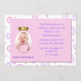Invitación de la fiesta de cumpleaños de la corona