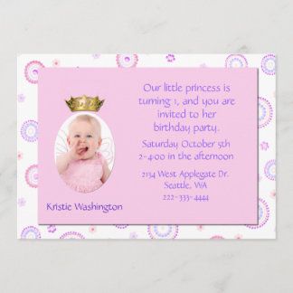Invitación de la fiesta de cumpleaños de la corona