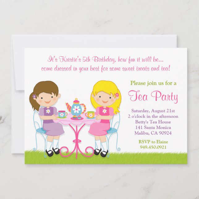 Invitación de la fiesta de cumpleaños de la fiesta (Anverso)