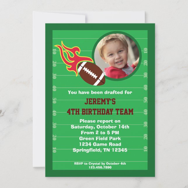 Invitación de la fiesta de cumpleaños de la foto (Anverso)