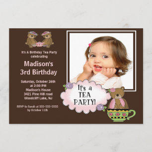 Invitación de la fiesta de cumpleaños de la foto