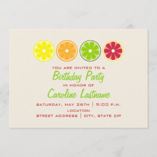 Invitación de la fiesta de cumpleaños de la fruta