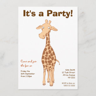 Invitación de la fiesta de cumpleaños de la jirafa