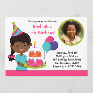 Invitación de la fiesta de cumpleaños de la niña