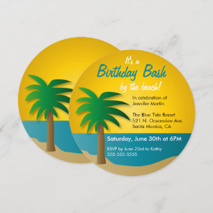 Invitación de la fiesta de cumpleaños de la playa