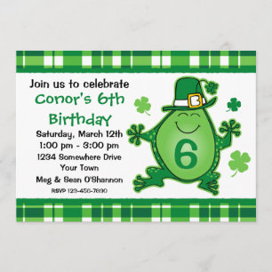 Invitación de la fiesta de cumpleaños de la rana