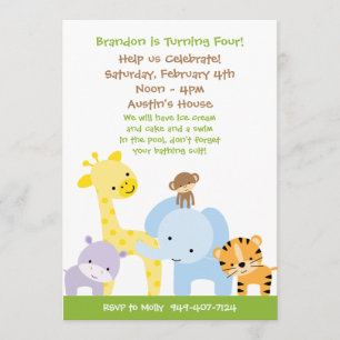 Invitación de la fiesta de cumpleaños de la selva